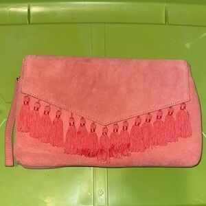 Coral Tassel Clutch